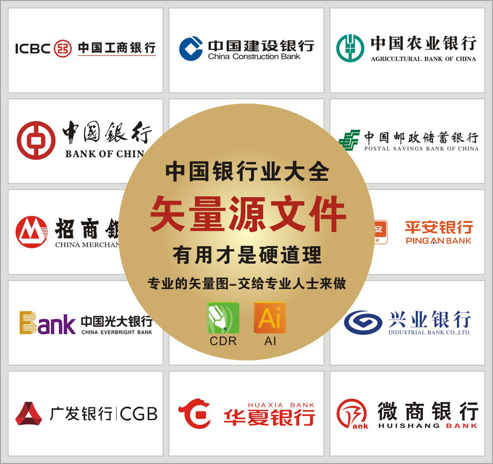 中国各大银行工商建设金融logo标志标识图标大全矢量ai素材cdr 工艺礼品 东莞礼品网